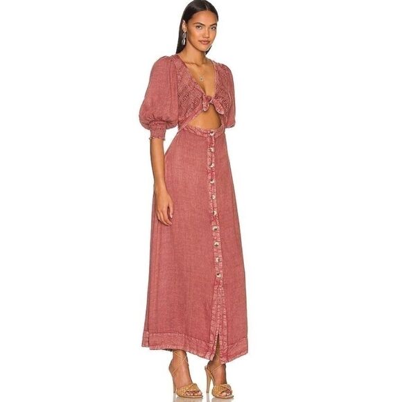Free People String of Hearts Maxi Dress Size XS Empress Rock - Picture 1 of 10